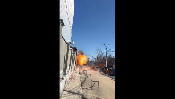 Gunfire erupts before drone crashes into store, causing damage