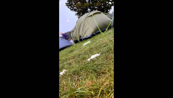 Tents shaken by strong winds at Creamfields Festival in Daresbury, UK