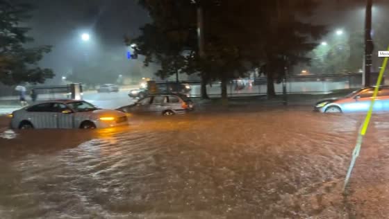 Severe flooding hits West Akron, OH, USA