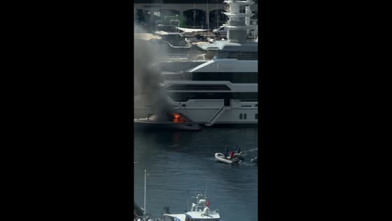 Fire breaks out aboard luxury tender in Port Hercule, Monaco