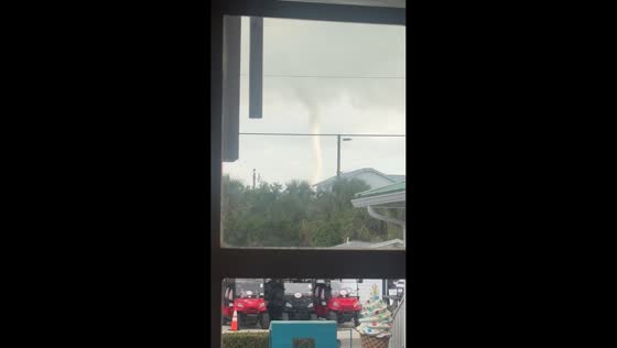 Waterspouts form offshore after storm in Anna Maria Island, Florida, USA