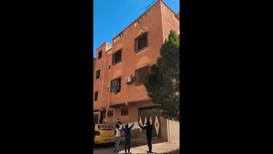 Cat rescued from window guard in Marrakesh, Morocco