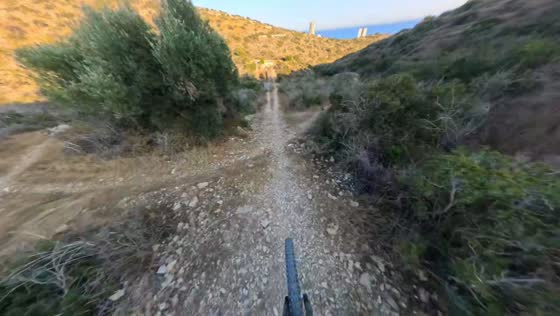 Cyclist crashes after jump on downhill trail in Limassol, Cyprus