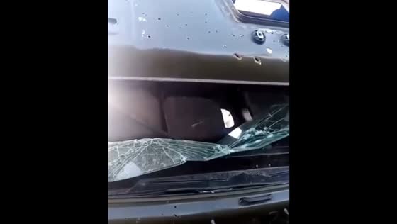 Russian truck after being shelled by American Himars