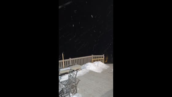 Snowfall blankets during nighttime storm in Randolph, New Jersey, USA