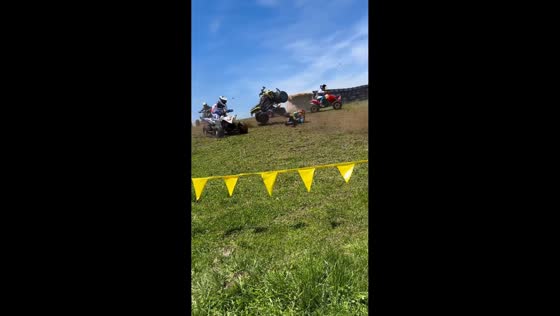 Quad bike flips and rider collides with spectator in Buckhannon, West Virginia, USA