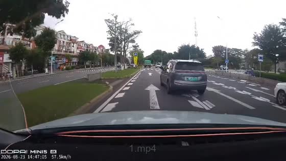 Car changes lanes and stops suddenly before rear-end collision in Fujian, China
