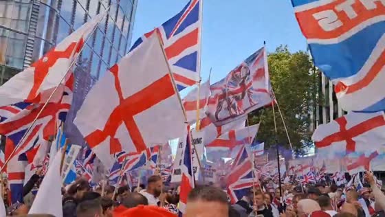 Massive rally over immigration and free speech in London, UK