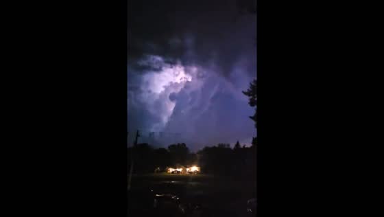 Lightning show captured in Morris, Illinois, USA