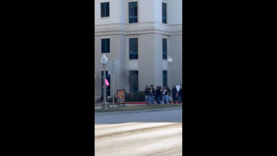 Students protest ICE outside Trimble Technical High School in Fort Worth, Texas, USA