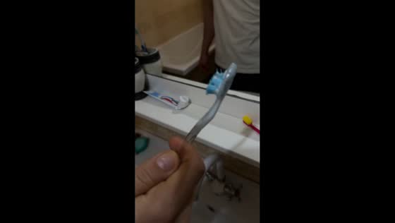 Woman surprised by unusual melted toothbrush in Makhachkala, Russia