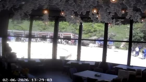 Tourist narrowly avoids falling boulder near Ring Mountain in Kislovodsk, Russia