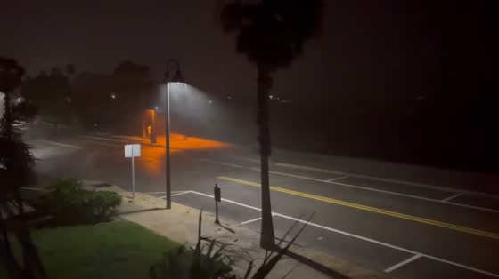Heavy rains and cancelled fireworks in St. Pete Beach, Florida, USA
