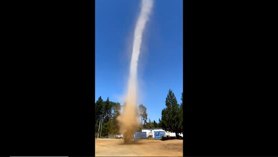 Dust devil whirls into action at Comox Valley job site