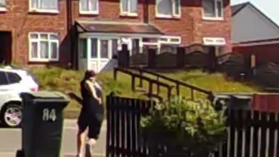 Man trips on street gutter and walks it off in Coventry, England