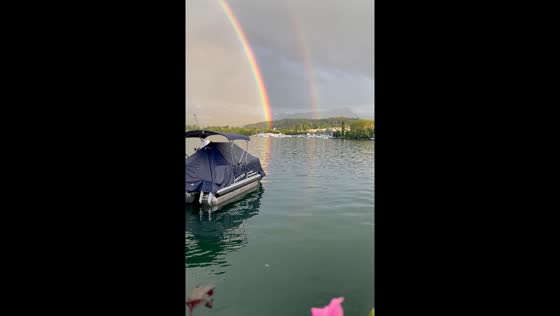 Double rainbow captured in Lucerne, Switzerland