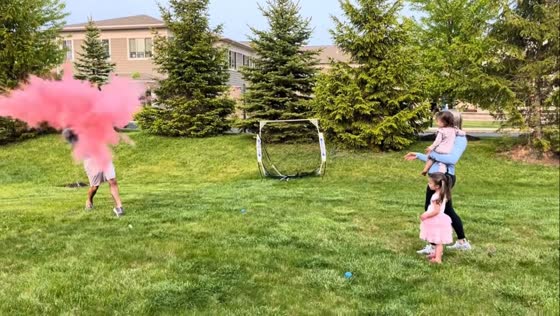 Father shows quiet reaction to baby girl gender reveal in Mentor, Ohio, USA