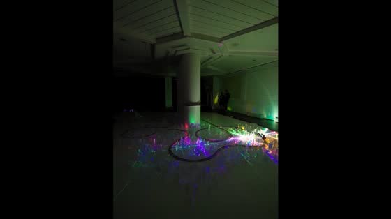 Modern art installation of broken glass in Berlin, Germany