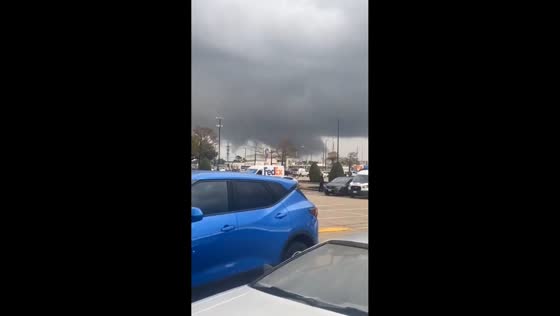 Dark storm clouds gather near Spring and Oak Ridge in Spring, Texas, USA
