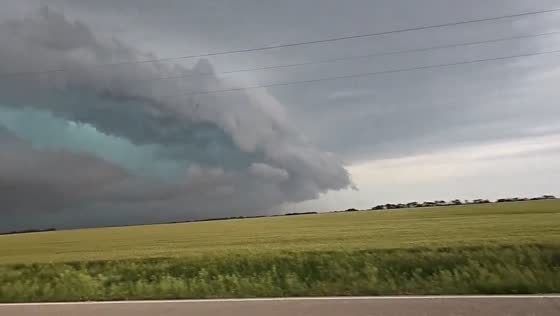 Shelf cloud spotted south of Abilene, Kansas