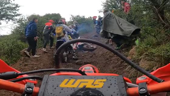 Clearing a muddy, rocky path in San Luis, Argentina