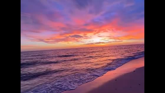 Scenic sunset and strong waves captured at Nokomis Beach, Florida, USA