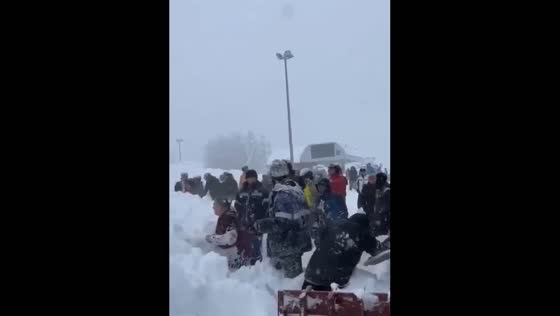 An avalanche hit the mountain resorts, knocking out three skiers in Russia