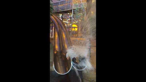 Wet slide sends rider splashing into muddy puddle in Henan, China
