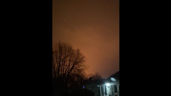 The skies are red because of the fire at the chemical plant in St. Catharines.