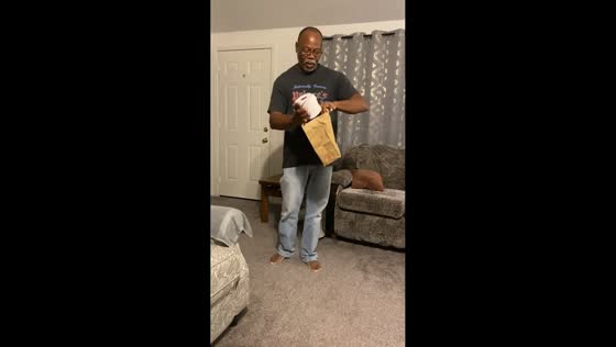 Father performs light-hearted magic trick in Houston, Texas