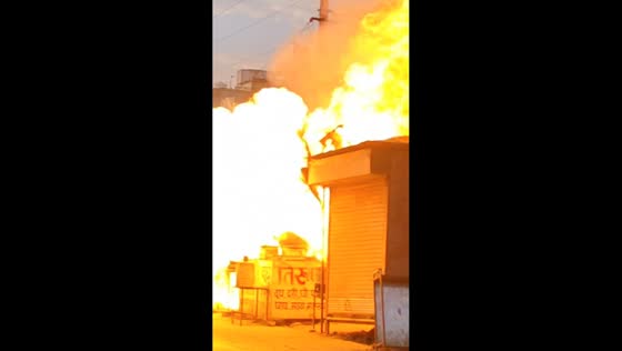 Store fire triggers explosion in Bhawani Mandi, India