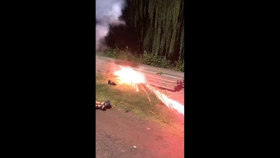Fireworks mishap causes friend to fall and create chaos in Cordoba, Argentina