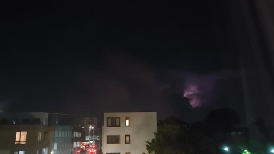 Lightning storm lights up the sky over Varna, Bulgaria