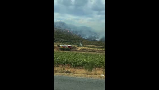 Wildfire burns through Aude amid extreme heat and high fire danger, France
