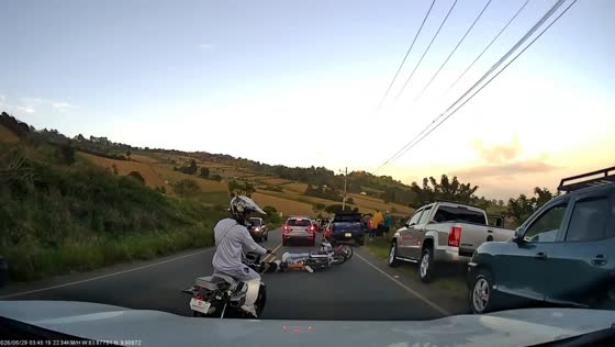 Two motorcyclists crash while descending Irazú Volcano in Cartago, Costa Rica