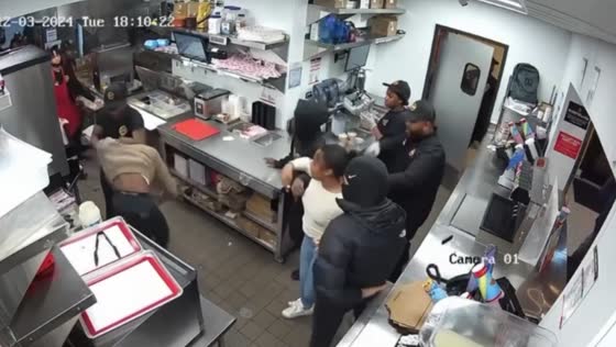 Security footage shows two violent incidents at Fatburger in Chatham, Chicago