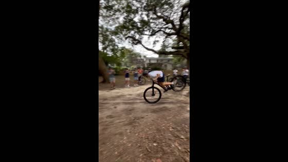 Teen mountain biker crashes after ramp jump in Mount Pleasant, USA