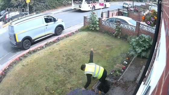 Amazon delivery mishap in Wakefield, West Yorkshire, England, UK