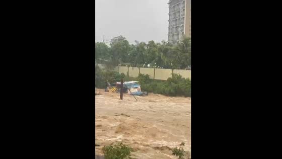 Severe flooding in Bagumbayan, Metro Manila, Philippines