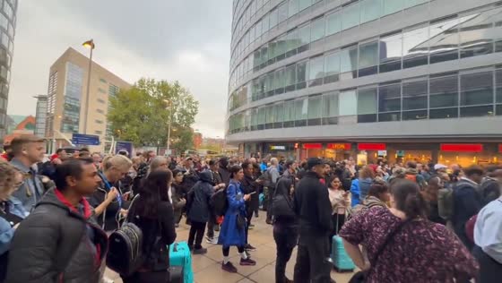 Manchester Piccadilly station evacuated after false alarm in Manchester, England, UK