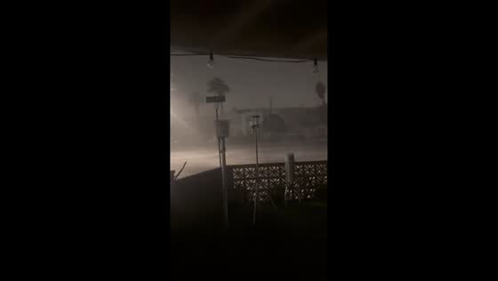 Heavy rain squall hits in Redondo Beach, California, USA