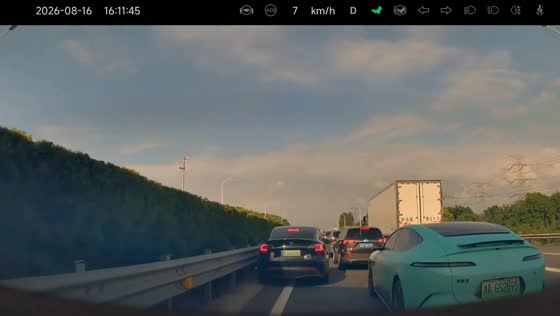 Tesla driver avoids traffic during highway mishap in Shanghai, China