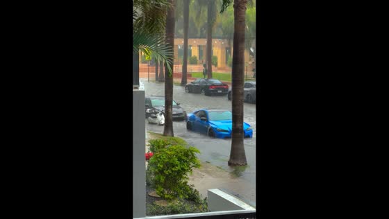 Floodwaters turn Miami streets into rivers during severe weather in Florida, USA