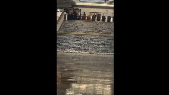 Vostok Metro station flooded in Minsk, Belarus 