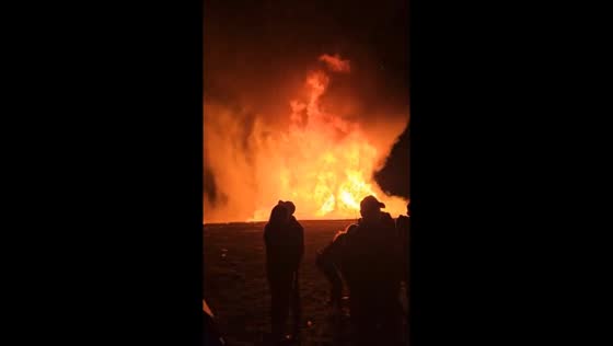 Video captures annual bonfire night in Larne, UK