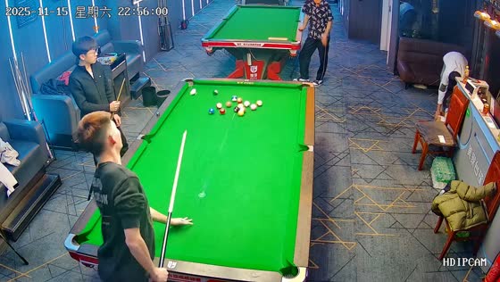 Billiard shot accidentally hits player in the face at billiard studio, Jilin, China