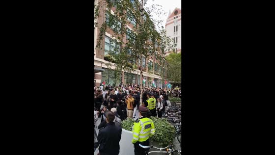 Protesters rally for Palestine outside London School of Economics (LSE) in London, UK