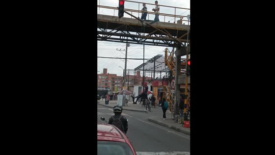 Spiderman costume stunt on road in Funza, Colombia