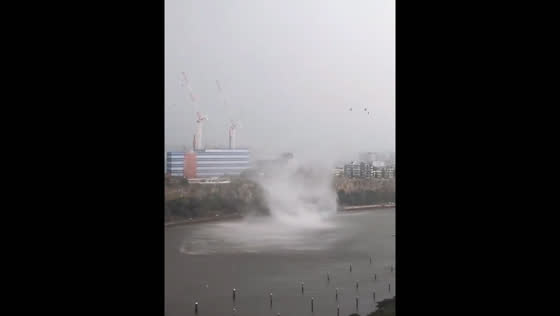 Tornado spotted over waters in Brisbane