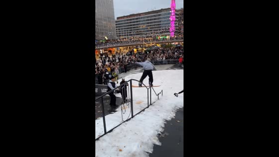 Skateboard snaps mid-trick at DIYX Street Jam in Stockholm, Sweden